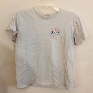 Brandy Melville John Gault white tee with flamingo